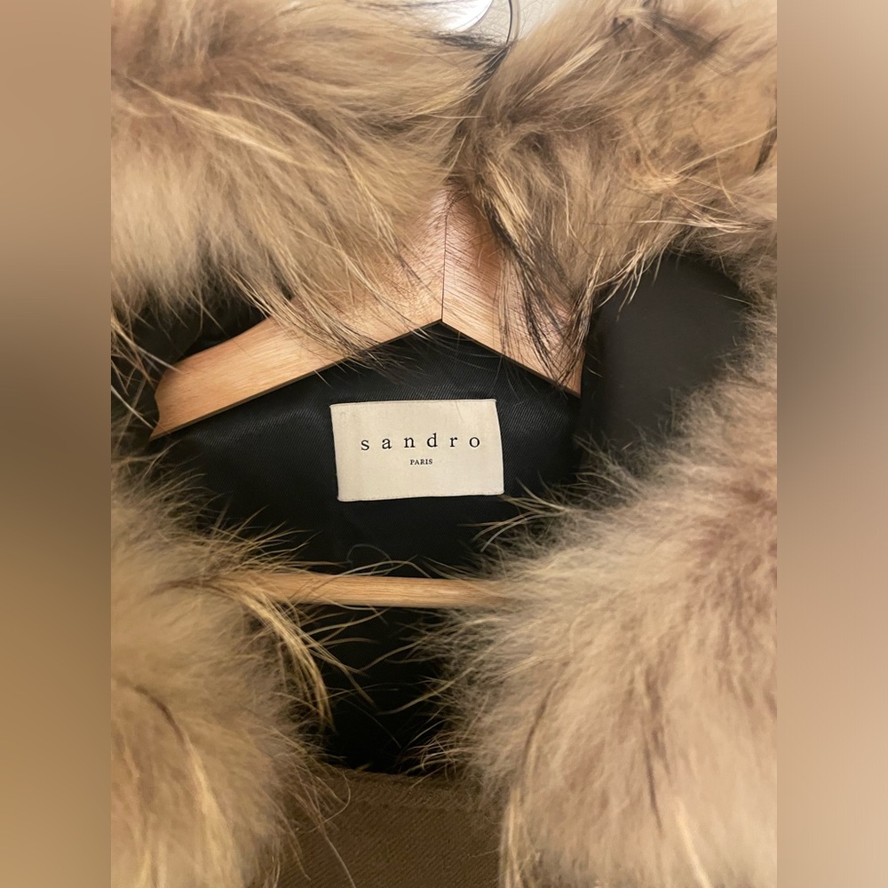 Sandro wool khaki zipper jacket - Picture 4 of 6
